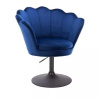 LuxuryForm DESIGN Kreslo FREY VELUR na čiernom tanieri - modré