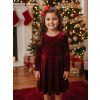 Dievčenské šaty GLAMOUR s dlhým rukávom - 146 - Bordová
