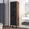 Viacúčelová skrinka Berlin A - Walnut, Black Marble