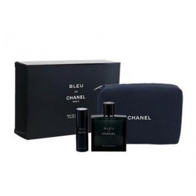 Chanel Bleu de Chanel SET: Parfumovaná voda 100ml + Parfumovaná voda 20ml + Kozmetická taška pre mužov