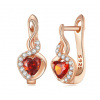 For Silver Náušnice Red Heart - Striebro 925