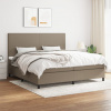 vidaXL Boxspring posteľ s matracom sivohnedý 200x200 cm látka - Šedohnedá - 116491-194460