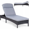 Záhradné lehátko - Palucový nástavec s nastaviteľným operadlom s svetlo šedým čalúnením (STOLIČKA S NASTAVITEĽNOU OPERKOU SVETLO SIVÁ ČALÚNENIE)