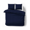 Posteľné obliečky - Sada podstielky Prestiqua 200 cm x 200 50x60cm (Bavlnená posteľná bielizeň 200x200 vankúš 50x60 NAVY BLUE)
