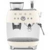 SMEG 50's Retro Style pákový kávovar EGF03 s mlýnkem na kávu 2 šálky krémový EGF03CREU