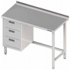 Přístěnný stůl, blok tří zásuvek po levé straně 1800x700x850 mm | STALGAST, 980367180 inox
