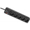 Tracer PowerGuard Pro 1,8 m černý napájecí pás (5 zásuvek, 1 spínač)