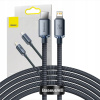 Baseus CAJY000301 Crystal Shine Series USB pre rýchle nabíjanie a prenos dát USB Type-C - Lightning 20W, 2m, černý