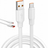 USB-A USB-C TYP-C RÝCHLE NABÍJANIE 6A 120W QUICK CHARGE 3.0 BIELY 200cm