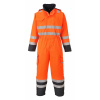 PORTWEST HI-VIS BIZFLAME S775/ Nehorľavá reflexná kombinéza do dažďa, antistatická - HV oranžová/námorná modrá M