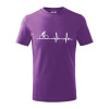 Cyklo ekg - bicykel - Tričko detské bavlnené - 122 cm/6 rokov ( Fialová )