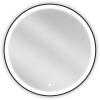 Mexen Esso osvetlené kúpeľňové zrkadlo, okrúhle 80 cm, LED 6000K, protihmla, čierny rám - 9825-080-080-611-70