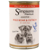 Simpsons Premium Wild Boar & Ostrich Casserole - mokré krmivo pre psov, s mäsom z diviaka, pštrosom a bio zeleninou, bez obilnín - 400 g