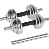 Rebel RBA-2326 Chrómované liatinové nastaviteľné činky v kufríku s konektorom 2 x 7,5 kg