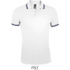 SOL'S | Pasadena Men, Pánske polo, biela - modrá navy, M