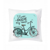 Saténový vankúš I love ride my bike