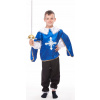 Kostým pre chlapca- MUSKETEER Navy Blue - Kostým pre deti 134 cm (Dartánsky námornícky Blue Musketeer Outfit 134 ST65)