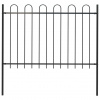 zahrada-XL Záhradný plot s oblúkom navrchu, oceľový 181x120 cm, čierny 144931