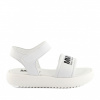 SANDÁLE MM6 LEATHER SANDALS CHUNKY SOLE MAXI LOGO PRINT WHITE