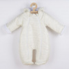 NEW BABY Zimná dojčenská kombinéza s kapucňou s uškami New Baby Pumi cream - 56