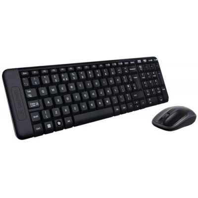 LOGITECH bezdrátový set Wireless Desktop MK220, klávesnice + myš, CZ, USB, černá