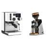 Rancilio Silvia BC PID, white + Eureka Mignon Single Dose PRO, Chrome & Oak