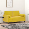 vidaXL Dekoratívne vankúše 2 ks žlté Ø15x50 cm zamat - Žltá - 65460-20277