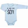 Body dlhý rukáv s vtipným textom Baby Nellys, Já jsem tady ŠÉF!, veľ. 80