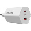 Canyon Hexagon 65, vysokorýchlostná univerzálna nabíjačka do steny, 65W, 2x USB-C + 1x USB-A, biela CND-CHAHEX65W