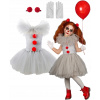 Dievčenský kostým - HARLEQUIN KLAUN KOSTÝM TUTU ŠATY HALLOWEENSKÝ KOSTÝM 122/134 (Halloween 122/134 Tutu šaty tutu šaty)