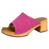 Dámske Dreváky na vysokom opätku - ružový nubuk Veľkosť: 38 [24,6 cm]