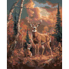 Diamondi Diamantové maľovanie - JELEŇ A JEHO DRUŽKA V LESE Rámovanie: vypnuté plátno na rám, Rozmer: 40x50 cm