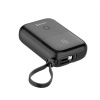 Powerbank Swissten 10000 mAh 22,5 W čierna so zabudovaným káblom USB-C a Lightning