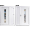 Dvojkrídlové vchodove dvere plastové Soft Megan+Panel Plný, Biela/Biela, 130x200 cm, ľavé