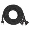 EMOS Vonkajší predlžovací kábel 20 m / 2 zásuvky / čierny / guma / 250 V / 1,5 mm2 P0603