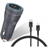 CONNECT IT InCarz DUPLEX nabíjačka do auta, 2x USB-C, 1x Lightning, ANTRACITE CCC-5020-AN