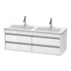 Duravit Ketho - Umývadlová skrinka 48x127x48 cm, 4 zásuvky, lesklá biela KT643302222