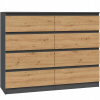 TopEshop MALWA komoda 120 x 40 x 97cm antracit mat. (VEĽKÁ KOMODA MALWA M8 120CM ANTRACITOVÝ DUB remeselnícky)