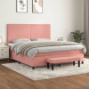 Box spring postel s matrací růžová 180x200 cm samet Růžová 3137742