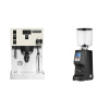 Rancilio Silvia PRO X, white + Eureka Atom Specialty 75, black