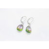 Pinky Club Exkluzívne náušnice Swarovski Elements / Fialovo zelené Slzy