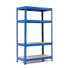 Policový regál Trestles RH 1200x800x300, nosnosť 1400 kg, 4 police Farba: modrá, Typ police: drevená MDF 5,4 mm