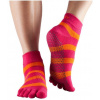 ANKLE nízke ABS prstové ponožky ToeSox růžová / oranžová M