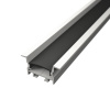 LED lišta zapustená R16 biela Dĺžka: 2m, Typ krytky: Čierna krytka zaklapávacia (difúzor)
