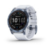 Garmin fenix 7 Sapphire Solar,Titan Blue/ White Silicone Band, EU 010-02540-25