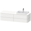 DURAVIT Happy D.2 Plus závesná skrinka pod umývadlo pod dosku (umývadlo vpravo), 4 zásuvky, 1600 x 550 x 408 mm, biela matná lakovaná, HP4963R3636