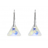 MSPERK Strieborné náušnice trojuholníky Crystal Aurore Boreale Ag 925/1000