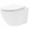 Rea Carlo Mini Rimless Tornado, závesná záchodová misa 49x36,5 cm so sedátkom s pomalým zatváraním, biela, REA-C1259