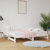 zahrada-XL Rozkladacia denná posteľ biela 2x(90x200) cm borovicový masív 820742