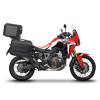 SHAD Kompletná sada čiernych hliníkových kufrov SHAD TERRA BLACK, 37 litrov vrchný kufor, 36/47 litrov bočné kufre, vrátane montážnej sady a platni SHAD HONDA CRF 1000 Africa Twin
